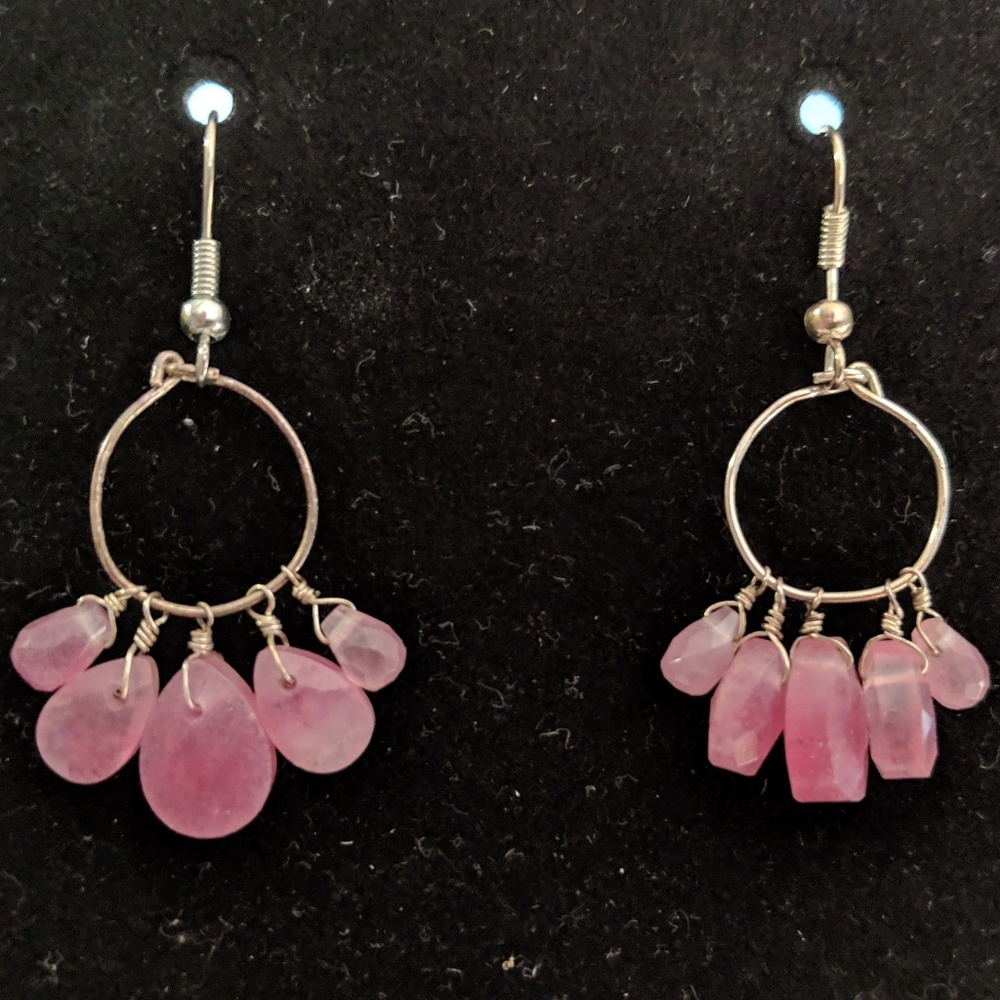 Dangly Purple Stone Earrings